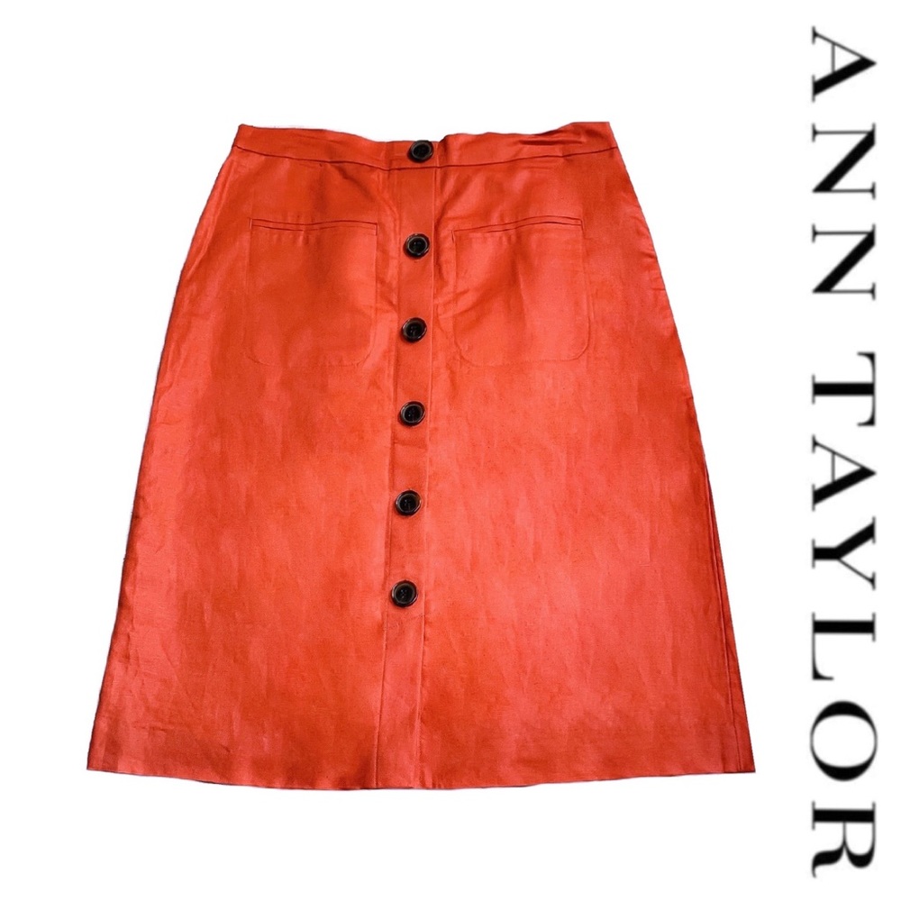 Ann Taylor Button-Front A-Line Pencil Skirt